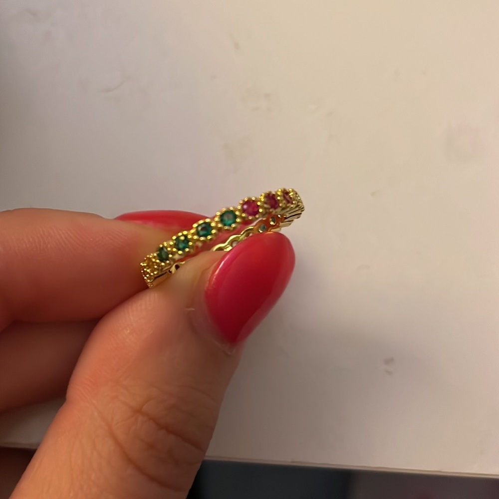 Multi Color Cubic Zirconia Ring - Picture 4 of 5
